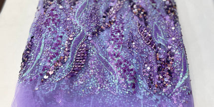 Pearl / Beaded Wedding Dress - Lilac - 1 Yard