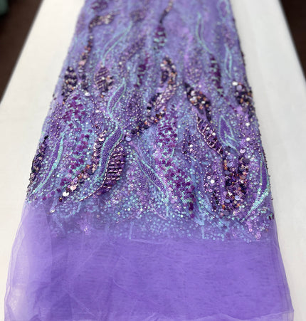 Pearl / Beaded Wedding Dress - Lilac - 1 Metre