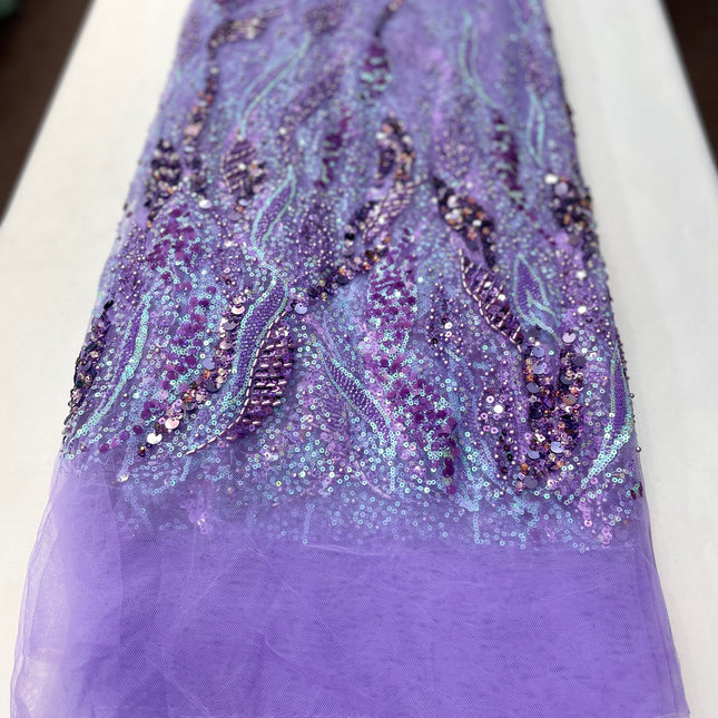 Pearl / Beaded Wedding Dress - Lilac - 1 Yard