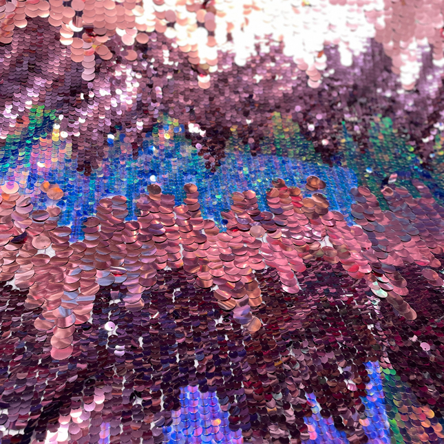 Premium Sequin Fabric - Purple Multicolour