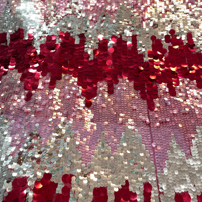 Premium Sequin Fabric - Red / Gold
