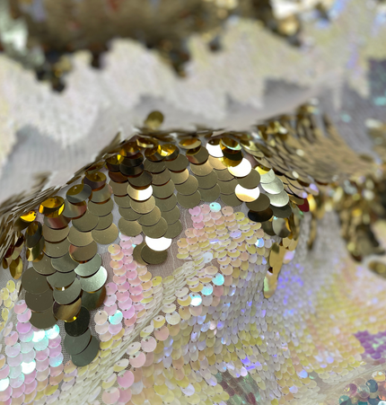 Premium Sequin Fabric - Gold / Beige