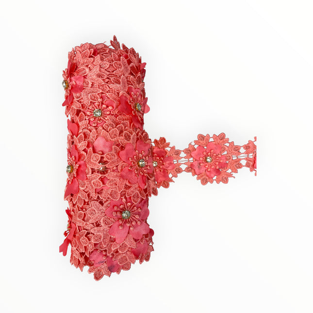 Floral Lace Trimmings - Peach