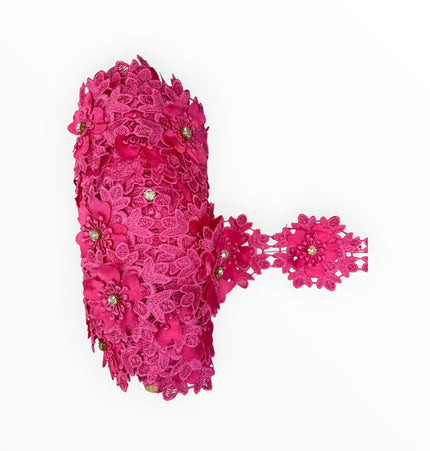 Floral Lace Trimmings - Fuscia Pink