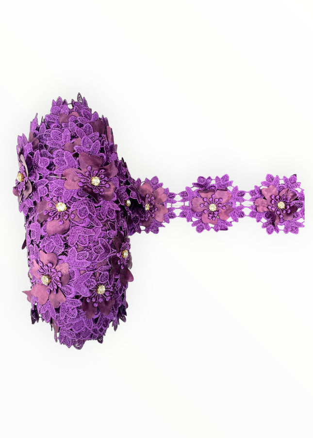 Floral Lace Trimmings - Purple