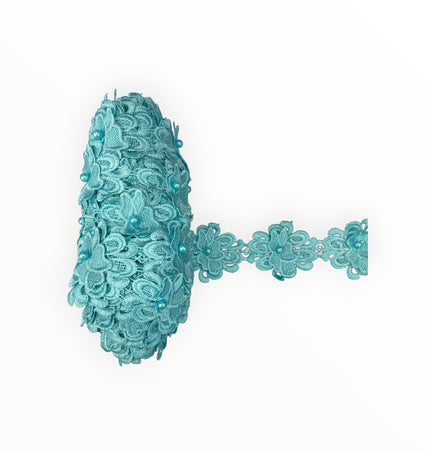 Floral Lace Trimmings - Light Blue