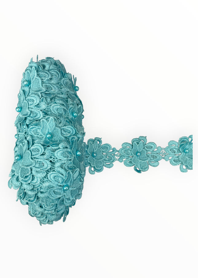 Floral Lace Trimmings - Light Blue