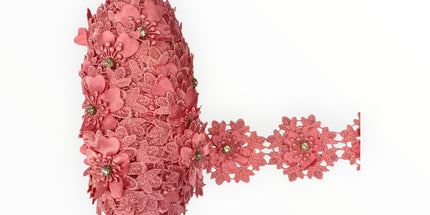 Floral Lace Trimmings - Peach