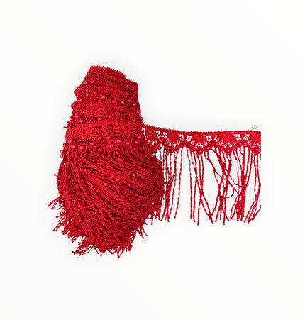 Floral Lace Trimmings - Red