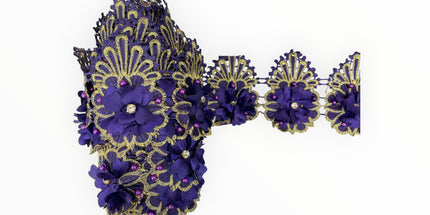 Floral Lace Trimmings - Purple / Gold