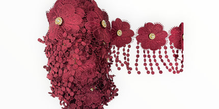 Floral Lace Trimmings - Maroon