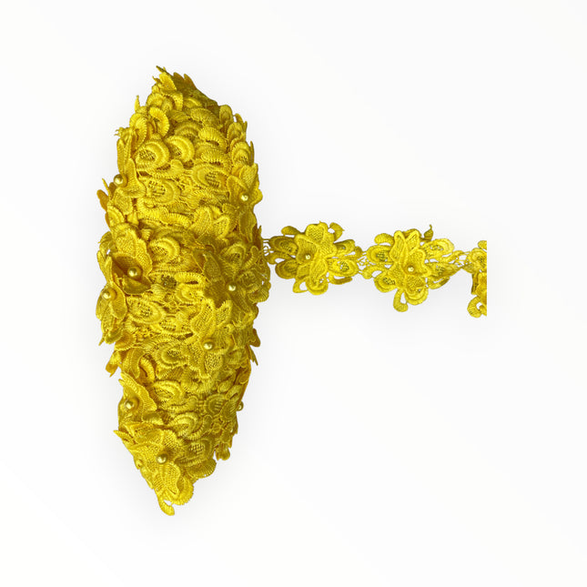 Floral Lace Trimmings - Yellow