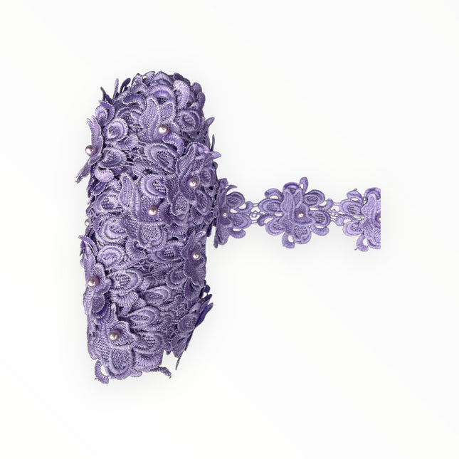 Floral Lace Trimmings - Lilac