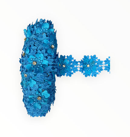 Floral Lace Trimmings - Blue