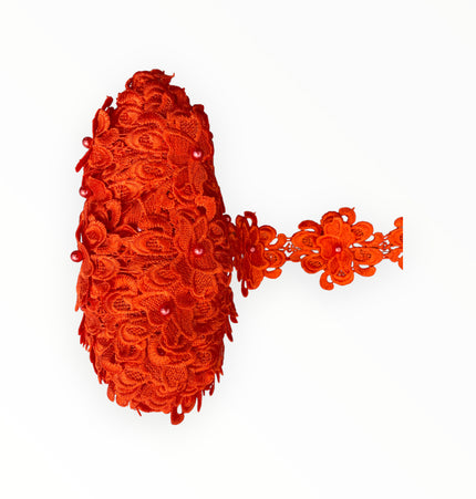Floral Lace Trimmings - Orange / Redish