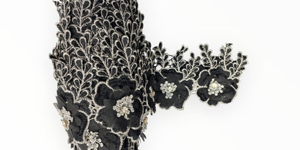 Floral Lace Trimmings - Black / Silver