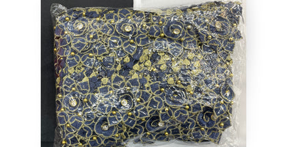 Floral Lace Trimmings Pack - Navy / Gold