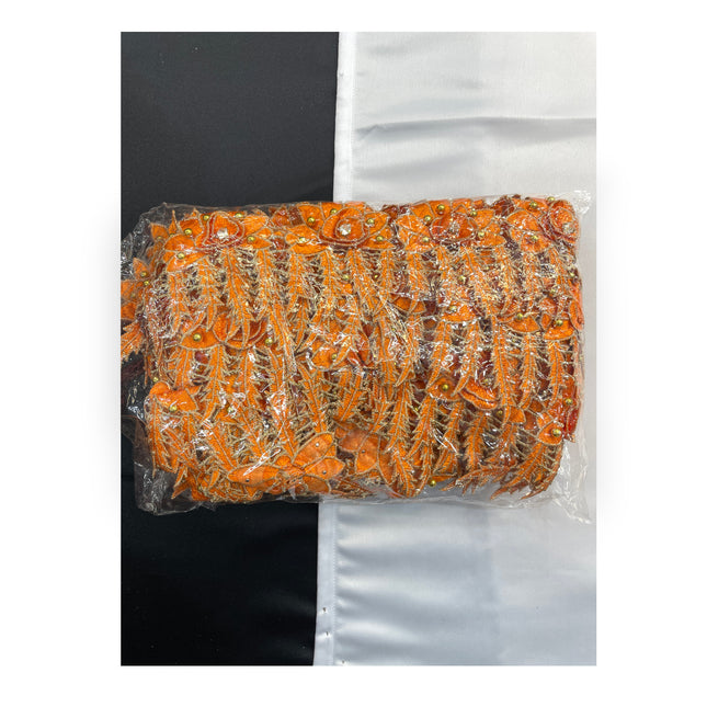 Floral Lace Trimmings Pack - Orange / Gold