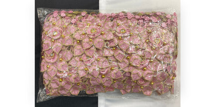 Floral Lace Trimmings Pack - Baby Pink / Gold