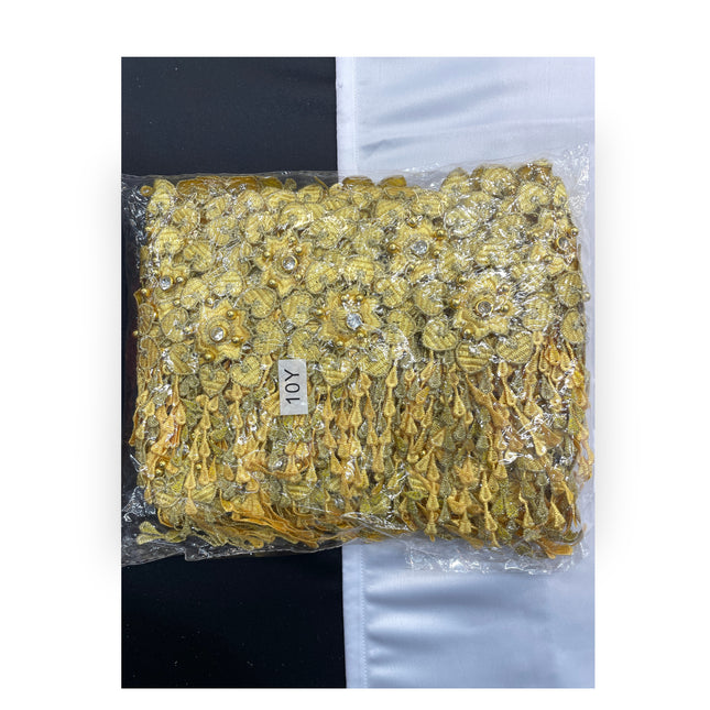 Floral Lace Trimmings Pack - Yellow