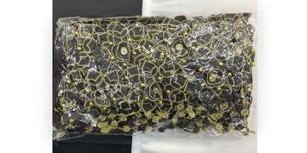 Floral Lace Trimmings Pack - Black / Gold