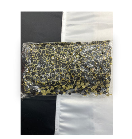 Floral Lace Trimmings Pack - Black / Gold