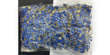 Floral Lace Trimmings Pack - Royal Blue / Gold