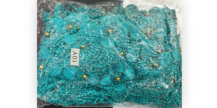 Floral Lace Trimmings Pack - Teal Blue