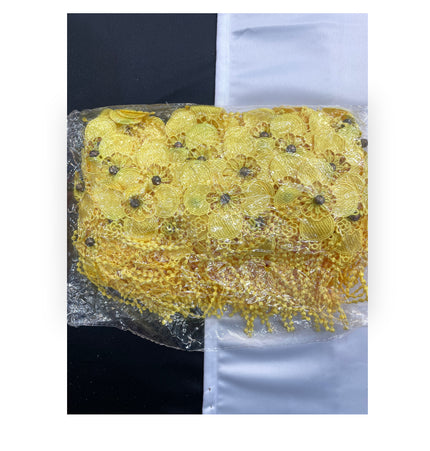Floral Lace Trimmings Pack - Yellow