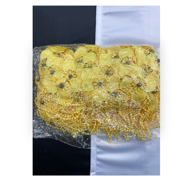 Floral Lace Trimmings Pack - Yellow