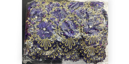 Floral Lace Trimmings Pack - Purple / Gold