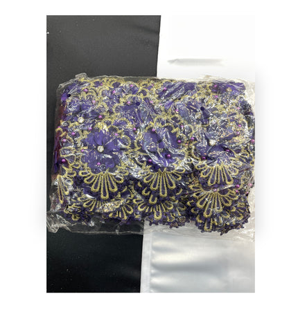 Floral Lace Trimmings Pack - Purple / Gold