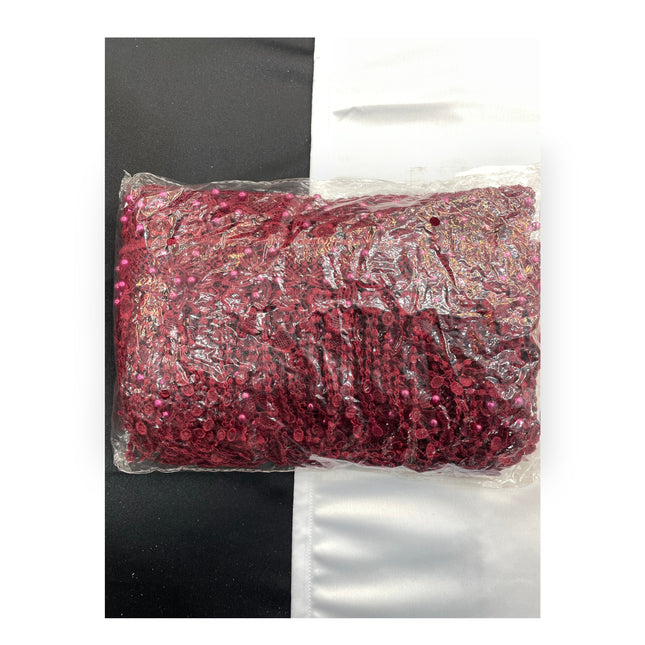 Floral Lace Trimmings Pack - Maroon