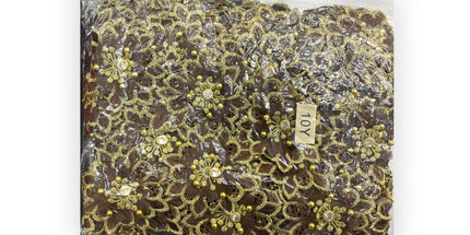 Floral Lace Trimmings Pack - Brown / Gold