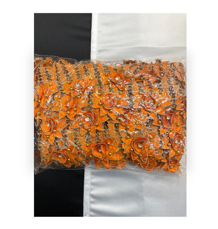 Floral Lace Trimmings Pack - Orange / Gold