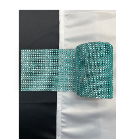 💎 Diamond Mesh Ribbon Trim - Teal Blue