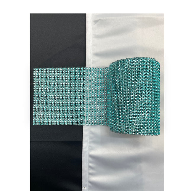 💎 Diamond Mesh Ribbon Trim - Teal Blue