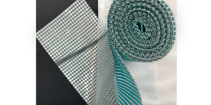 💎 Diamond Mesh Ribbon Trim - Teal Blue