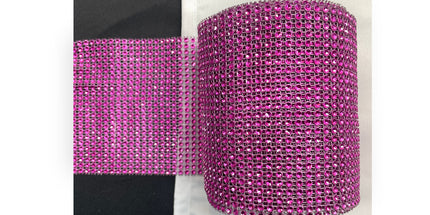 💎 Diamond Mesh Ribbon Trim - Pink