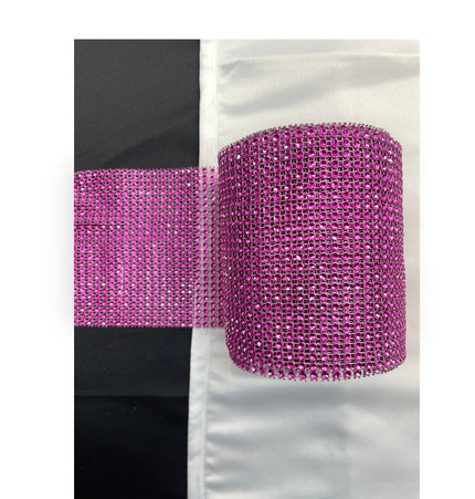 💎 Diamond Mesh Ribbon Trim - Pink
