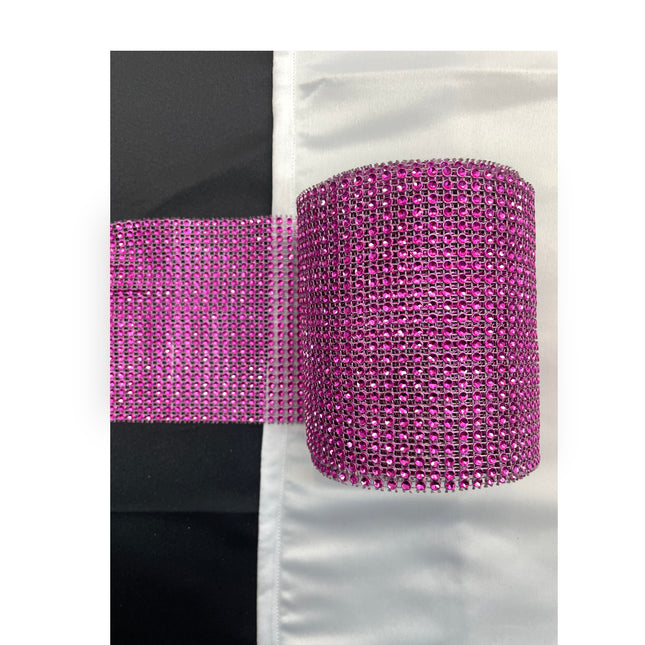 💎 Diamond Mesh Ribbon Trim - Pink