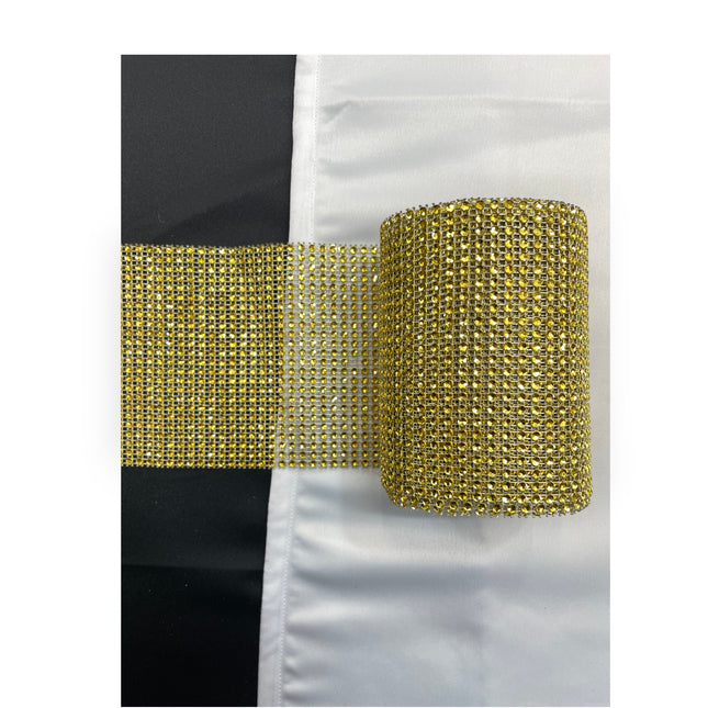 💎 Diamond Mesh Ribbon Trim - Yellow