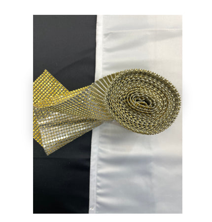 💎 Diamond Mesh Ribbon Trim - Yellow