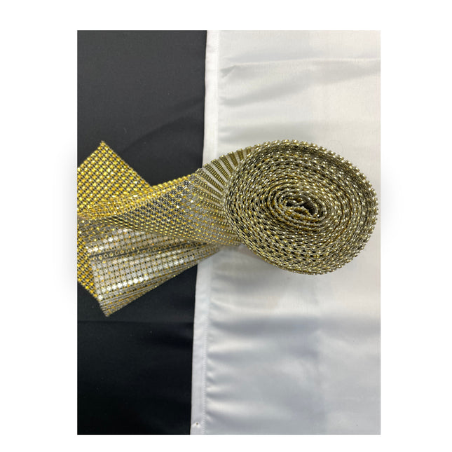 💎 Diamond Mesh Ribbon Trim - Yellow