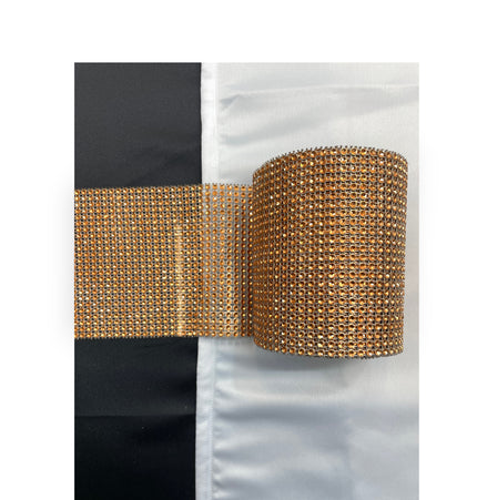💎 Diamond Mesh Ribbon Trim - Orange