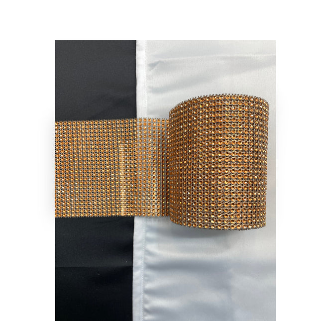 💎 Diamond Mesh Ribbon Trim - Orange