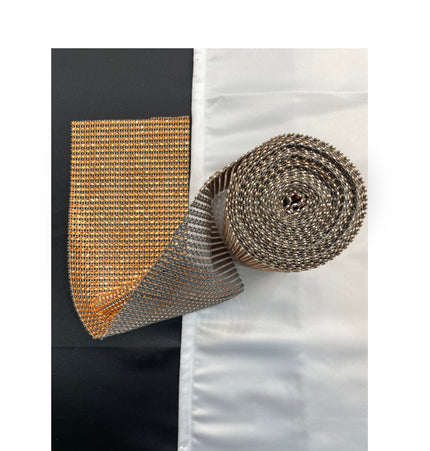 💎 Diamond Mesh Ribbon Trim - Orange