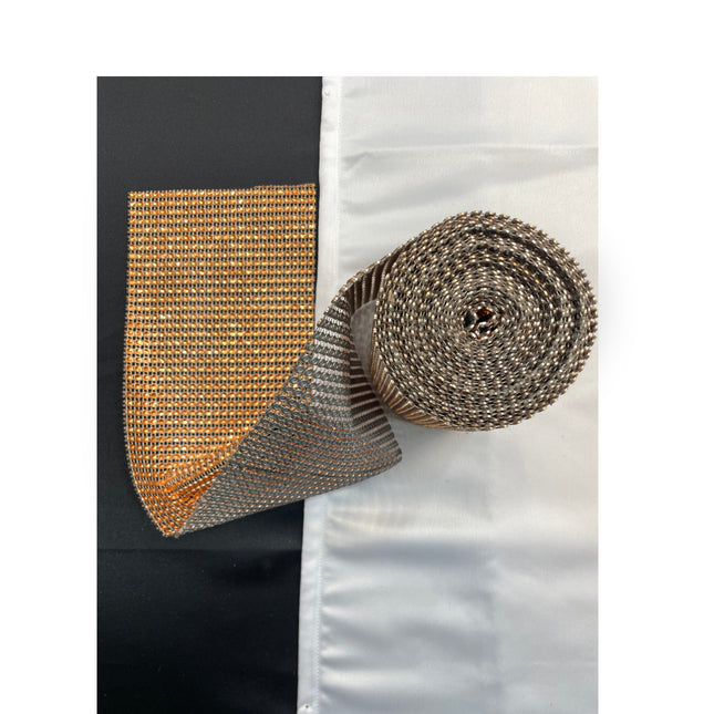 💎 Diamond Mesh Ribbon Trim - Orange