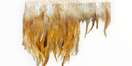 Ostrich Feather Trim - Cream / Goldish