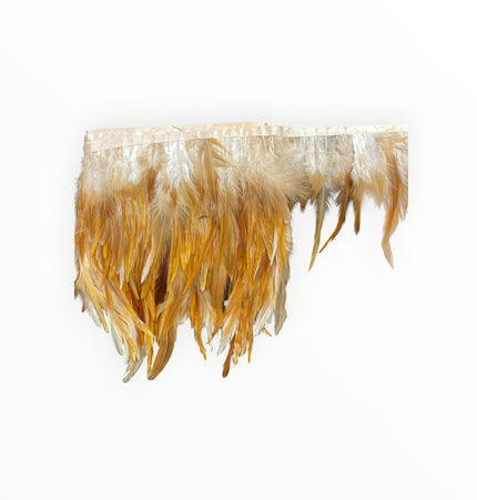 Ostrich Feather Trim - Cream / Goldish